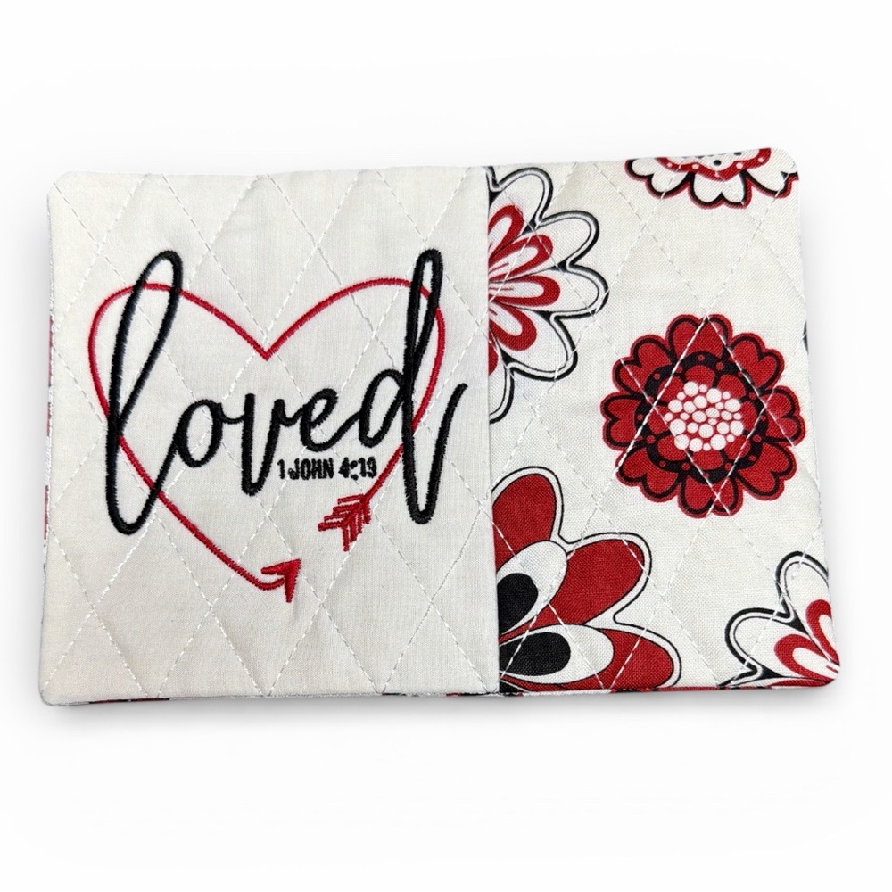 Hand Crafted Mug Rug Coaster Embroidered Cotton Fabric Padded Absorbs Liquid - Picture 6 of 9